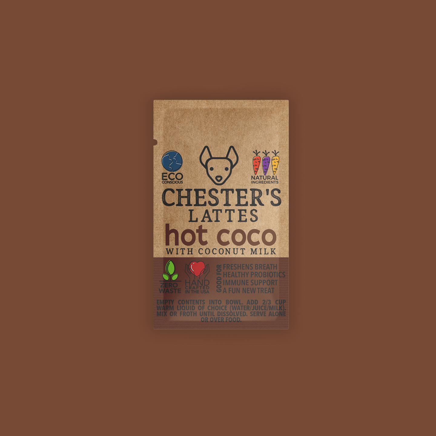 CHESTER'S HOT COCOA LATTÉ DOG TREAT MIX GOOD FOR PROBIOTICS 3 PACK