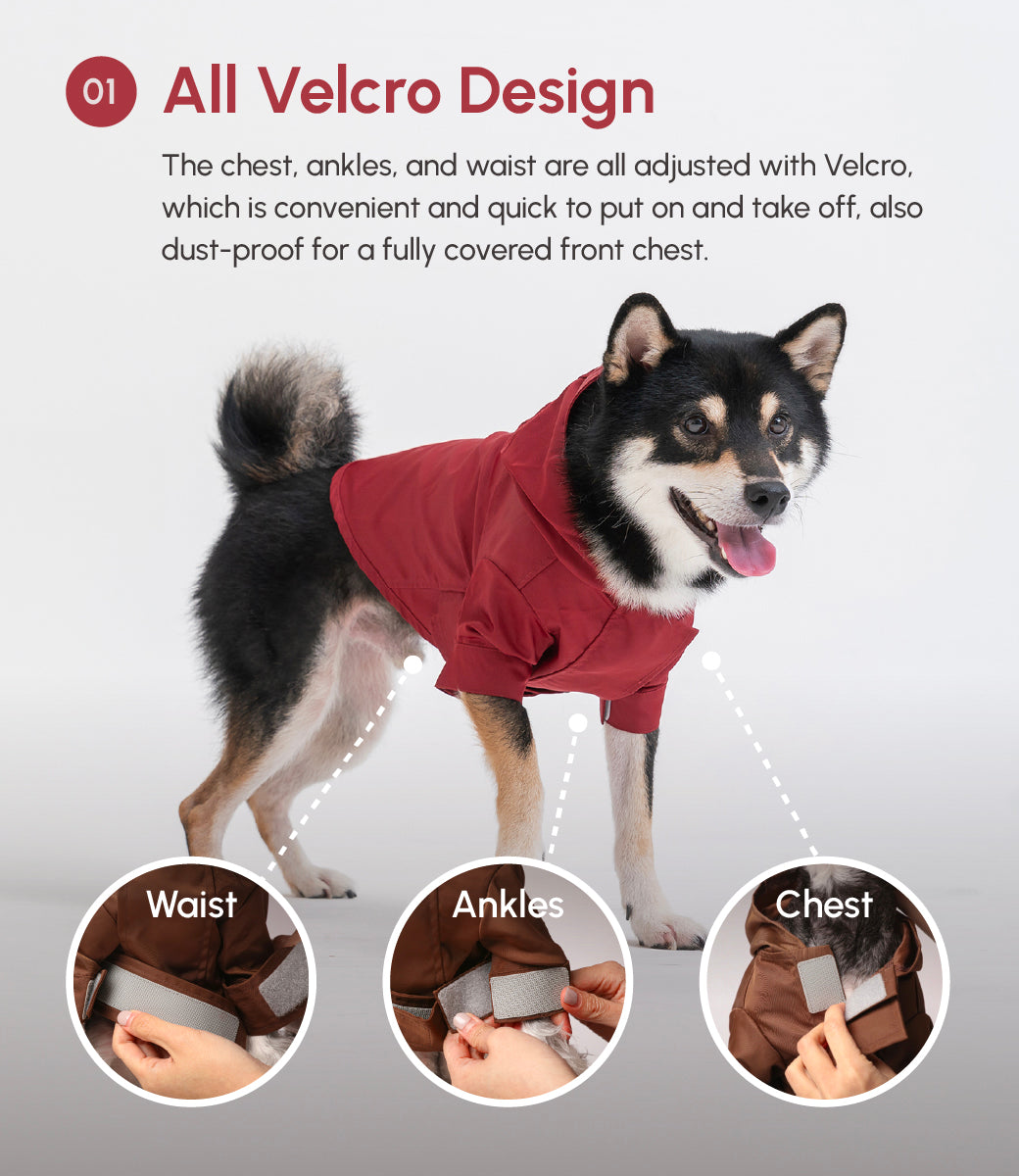 Tribeca adjustable velcro raincoat - Burgundy
