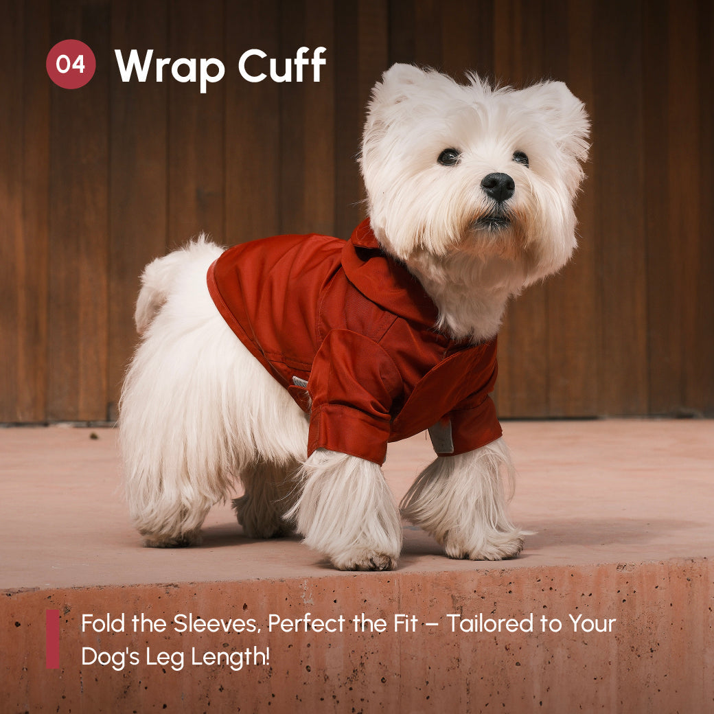 Tribeca adjustable velcro raincoat - Burgundy