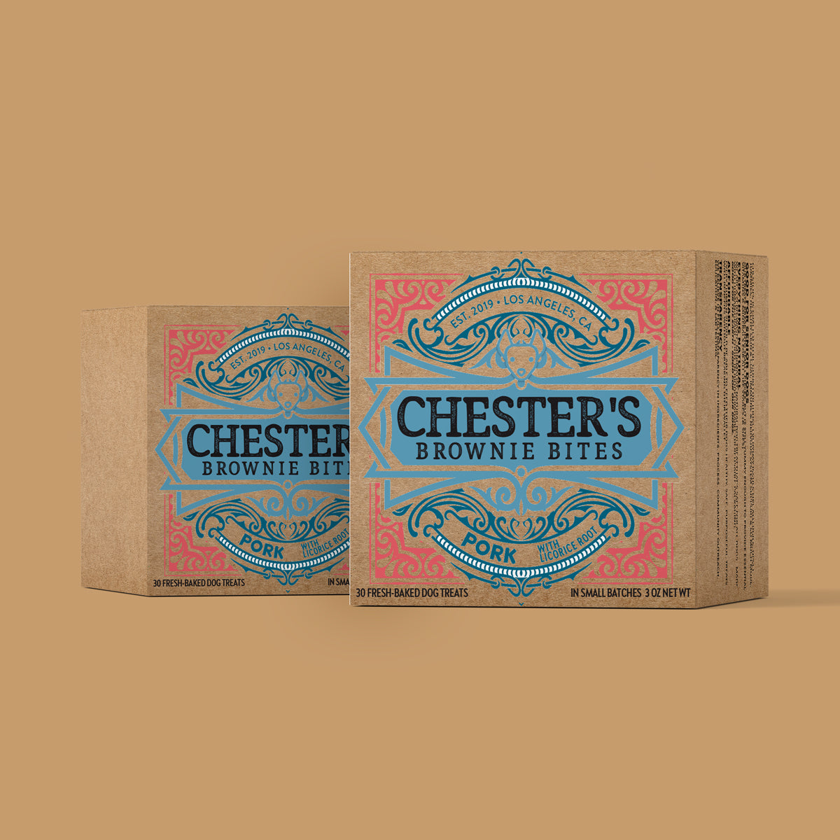 CHESTER'S CAROB BROWNIE BITES (IN CAROB, BEEF OR PORK)