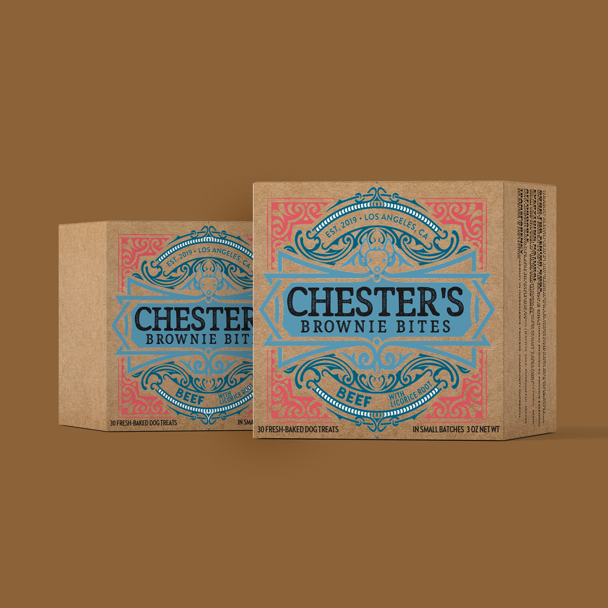 CHESTER'S CAROB BROWNIE BITES (IN CAROB, BEEF OR PORK)