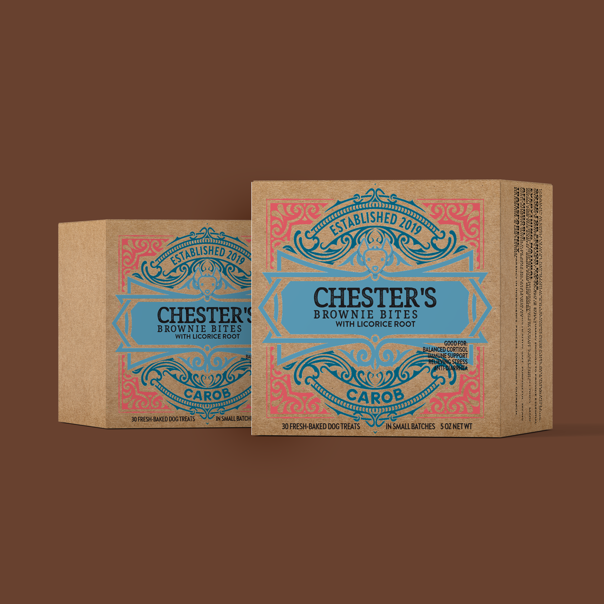 CHESTER'S CAROB BROWNIE BITES (IN CAROB, BEEF OR PORK)